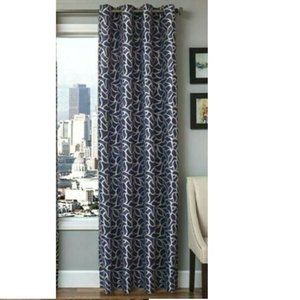 Softline Barra Blue Violet Grommet Single Top Curtain Panel 53" x 84"